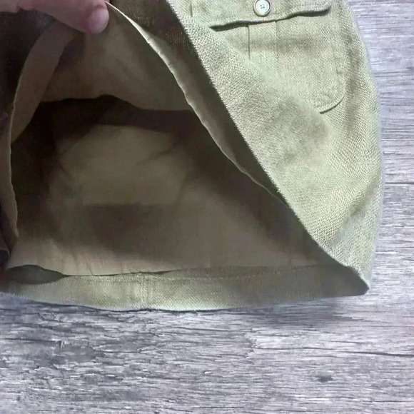 LOFT Cream A-Line Knee-Length 100% linen skirt - Picture 2 of 4